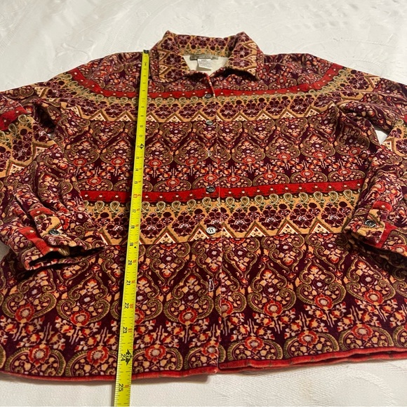 The Territory Ahead  Long Sleeve Soft Velvet Cotton Floral &‎ Paisley Print Top - Picture 4 of 7